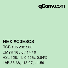 Color code: HEX #C3E8C8 | qconv.com