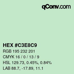 Color code: HEX #C3E8C9 | qconv.com