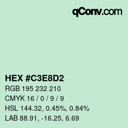 Color code: HEX #C3E8D2 | qconv.com