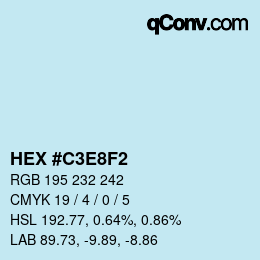 Color code: HEX #C3E8F2 | qconv.com