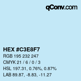 Color code: HEX #C3E8F7 | qconv.com