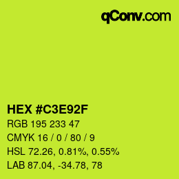 Color code: HEX #C3E92F | qconv.com