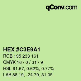 Color code: HEX #C3E9A1 | qconv.com