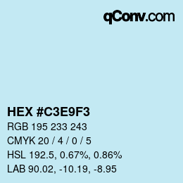 Color code: HEX #C3E9F3 | qconv.com