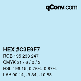 Color code: HEX #C3E9F7 | qconv.com