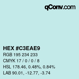 Color code: HEX #C3EAE9 | qconv.com