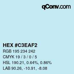 Color code: HEX #C3EAF2 | qconv.com