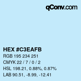 Color code: HEX #C3EAFB | qconv.com