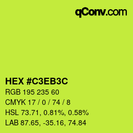 Color code: HEX #C3EB3C | qconv.com