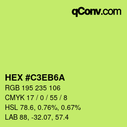 Color code: HEX #C3EB6A | qconv.com