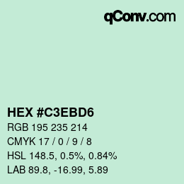 Color code: HEX #C3EBD6 | qconv.com