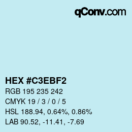 Color code: HEX #C3EBF2 | qconv.com