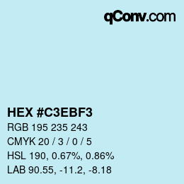 Color code: HEX #C3EBF3 | qconv.com