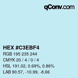 Color code: HEX #C3EBF4 | qconv.com