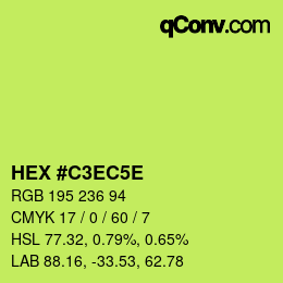 カラーコード: HEX #C3EC5E | qconv.com