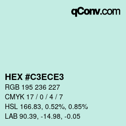 Color code: HEX #C3ECE3 | qconv.com