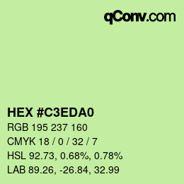 Color code: HEX #C3EDA0 | qconv.com