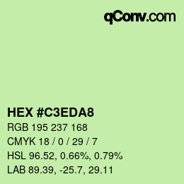 カラーコード: HEX #C3EDA8 | qconv.com