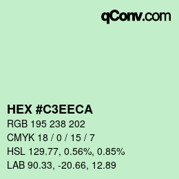 Color code: HEX #C3EECA | qconv.com