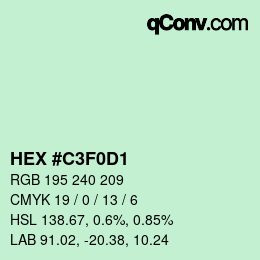 Color code: HEX #C3F0D1 | qconv.com