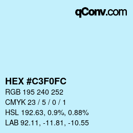 Farbcode: HEX #C3F0FC | qconv.com