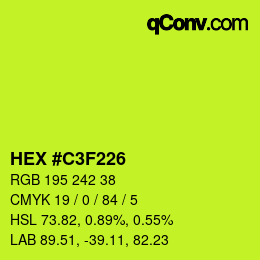 Color code: HEX #C3F226 | qconv.com