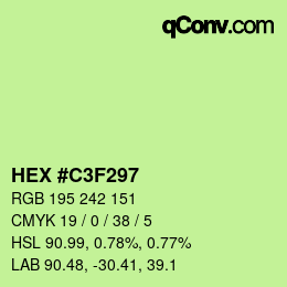 颜色代码: HEX #C3F297 | qconv.com