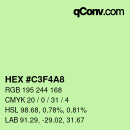 Color code: HEX #C3F4A8 | qconv.com