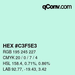 Color code: HEX #C3F5E3 | qconv.com