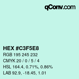 Color code: HEX #C3F5E8 | qconv.com