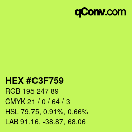カラーコード: HEX #C3F759 | qconv.com