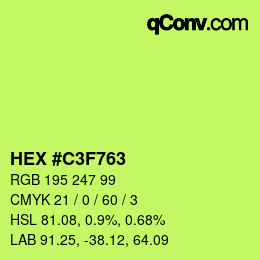 Color code: HEX #C3F763 | qconv.com