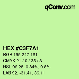 颜色代码: HEX #C3F7A1 | qconv.com