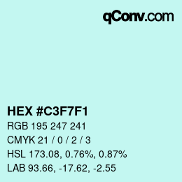 Color code: HEX #C3F7F1 | qconv.com