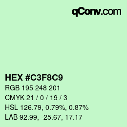 Color code: HEX #C3F8C9 | qconv.com