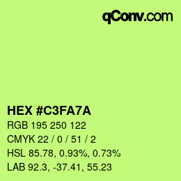 Color code: HEX #C3FA7A | qconv.com