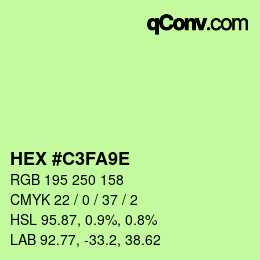 Farbcode: HEX #C3FA9E | qconv.com
