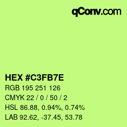 Color code: HEX #C3FB7E | qconv.com