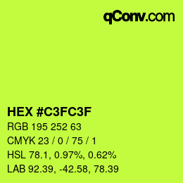 Color code: HEX #C3FC3F | qconv.com