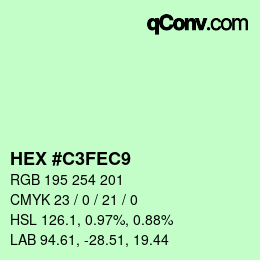 Color code: HEX #C3FEC9 | qconv.com