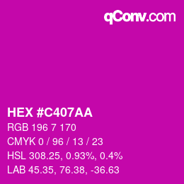 カラーコード: HEX #C407AA | qconv.com