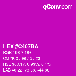 カラーコード: HEX #C407BA | qconv.com
