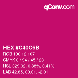 Color code: HEX #C40C6B | qconv.com