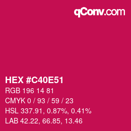 Color code: HEX #C40E51 | qconv.com
