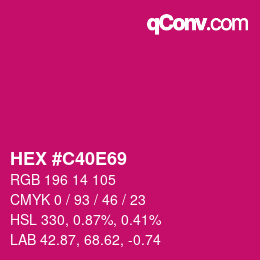 颜色代码: HEX #C40E69 | qconv.com