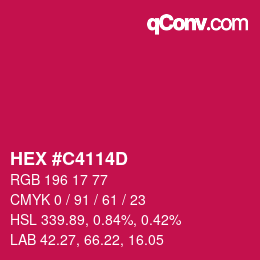 Color code: HEX #C4114D | qconv.com