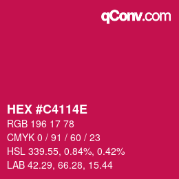 Color code: HEX #C4114E | qconv.com