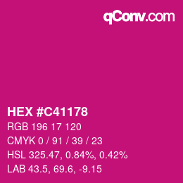 Farbcode: HEX #C41178 | qconv.com