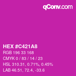 Color code: HEX #C421A8 | qconv.com