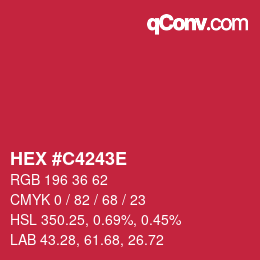 Color code: HEX #C4243E | qconv.com